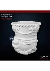 Kurşun Asker Saksı (19x17 cm) Ham Polyester - Tual Hobi Sanat (1)