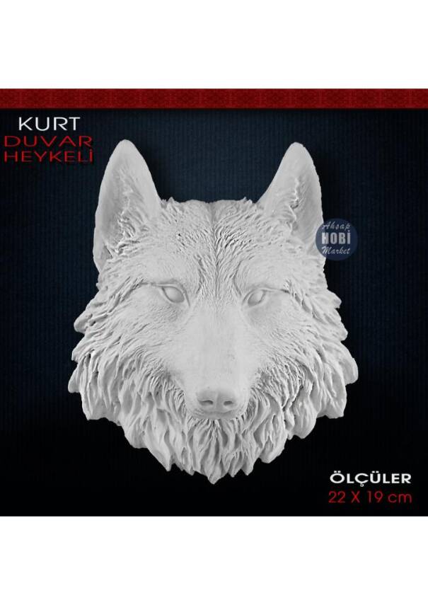 Kurt Duvar Heykeli (22x19 cm) Ham Polyester - 1