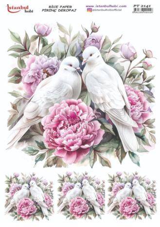 Kuş Çiçek Desenli Pirinç Dekopaj Model : PT 2141 - 1