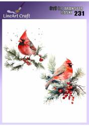 Kuş Desenli Kumaş Transfer Kağıdı LNT-K231 (20x20 cm) - Line Art