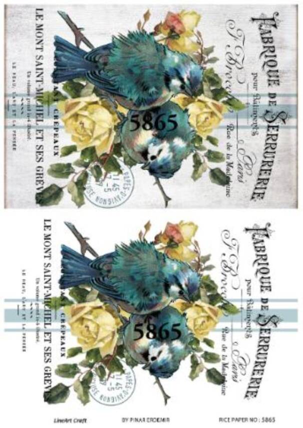 Kuş Desenli Pirinç Dekopaj Model : 5865 - 1