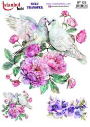 Kuş Desenli Sulu Transfer Kağıdı STI-122 - Tual Hobi Craft Ist