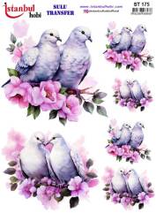 Kuş Desenli Sulu Transfer Kağıdı STI-175 - Tual Hobi Craft Ist