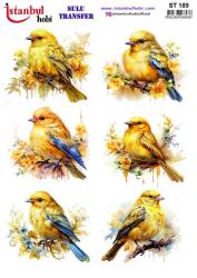 Kuş Desenli Sulu Transfer Kağıdı STI-189 - Tual Hobi Craft Ist