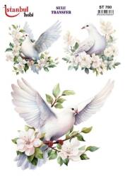 Kuş Desenli Sulu Transfer Kağıdı STI-780 - Tual Hobi Craft Ist