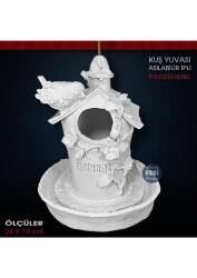 Kuş Evi Asılabilir Kuş Yuvası (24x19 cm) Ham Polyester - Tual Hobi Sanat