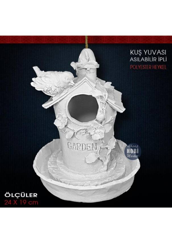 Kuş Evi Asılabilir Kuş Yuvası (24x19 cm) Ham Polyester - 1