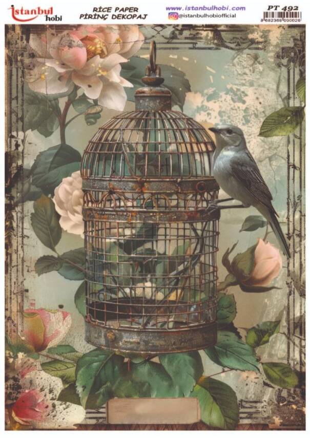Kuş Kafesi Desenli Pirinç Dekopaj Model : PT 0492 - 1
