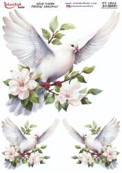 Kuş ve Çiçek Desenli Pirinç Dekopaj Model : PT 1802 - Tual Hobi Craft İst