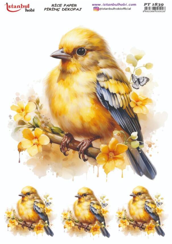 Kuş ve Çiçek Desenli Pirinç Dekopaj Model : PT 1839 - 1