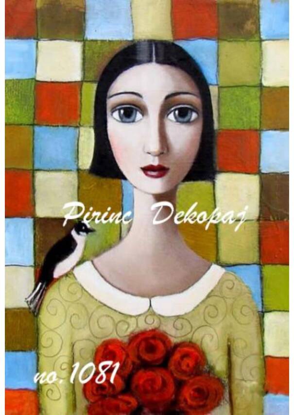 Kuş ve Kadın Figürlü Dekopaj Kağıdı Model : 1081 - 1