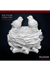 Kuş Yuvası 2 Kuşlu Orta Boy (15x15 cm) Ham Polyester - Tual Hobi Sanat