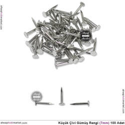 Kutu Klips Ayak Çivisi Gümüş (7 mm) 100 Adet - Tual Hobi Sanat