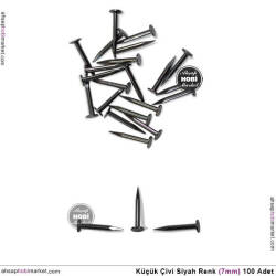 Kutu Klips Ayak Çivisi Siyah (7 mm) 100 Adet - Tual Hobi Sanat