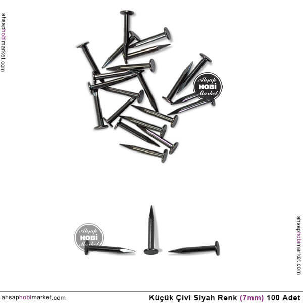 Kutu Klips Ayak Çivisi Siyah (7 mm) 100 Adet - 1