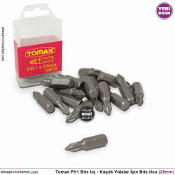 Kutu Klips ve Ayakları İçin Yıldız Bits Ucu Tomax PH1 25mm - Tual Hobi Sanat