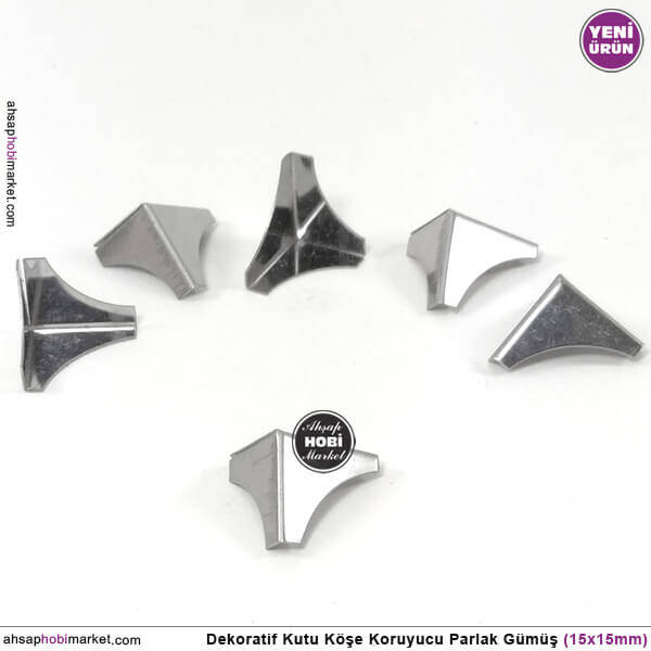 Kutu Köşe Koruyucu Köşebent (15x15 mm) Parlak Gümüş - 1