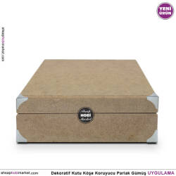 Kutu Köşe Koruyucu Köşebent (15x15 mm) Parlak Gümüş - Tual Hobi Sanat (1)