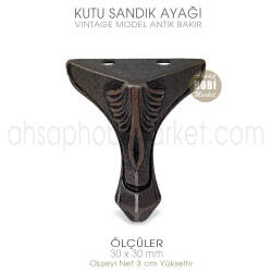 Kutu Sandık Ayağı Metal Vintage Antik (30x30 mm) - Tual Hobi Sanat