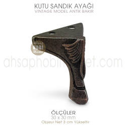 Kutu Sandık Ayağı Metal Vintage Antik (30x30 mm) - Tual Hobi Sanat (1)