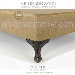 Kutu Sandık Ayağı Metal Vintage Antik (30x30 mm) - 4