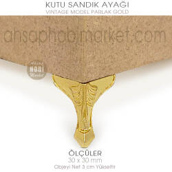 Kutu Sandık Ayağı Metal Vintage Gold (30x30 mm) - 3