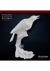 Kuzgun Kuşu Heykeli Dalda (27x19cm) Ham Polyester - Tual Hobi Sanat (1)