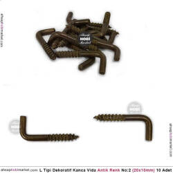 L Vida Kanca No 2 (20x10 mm) 10 Adet Antik Eskitme - Tual Hobi Sanat