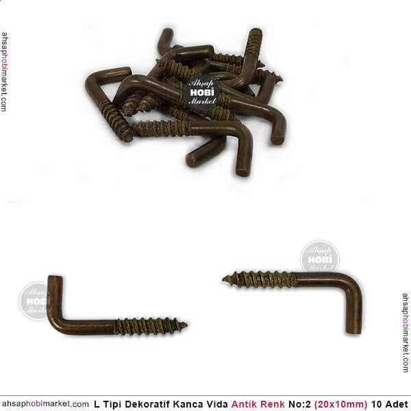 L Vida Kanca No 2 (20x10 mm) 10 Adet Antik Eskitme - 1