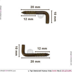 L Vida Kanca No 2 (20x10 mm) 10 Adet Antik Eskitme - Tual Hobi Sanat (1)
