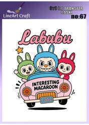 Labubu Desenli Kumaş Transfer Kağıdı LNT-K067 (20x20 cm) - Line Art