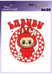 Labubu Desenli Kumaş Transfer Kağıdı LNT-K068 (20x20 cm) - Line Art