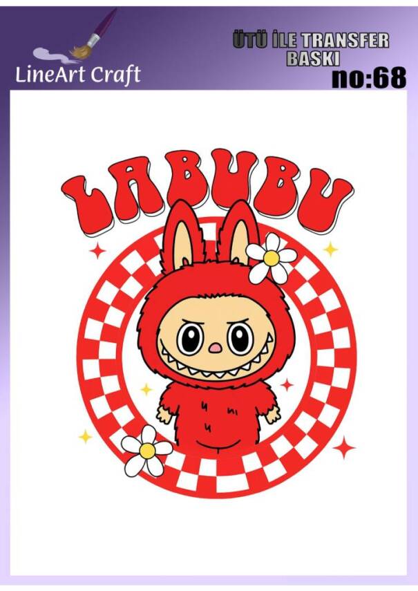 Labubu Desenli Kumaş Transfer Kağıdı LNT-K068 (20x20 cm) - 1