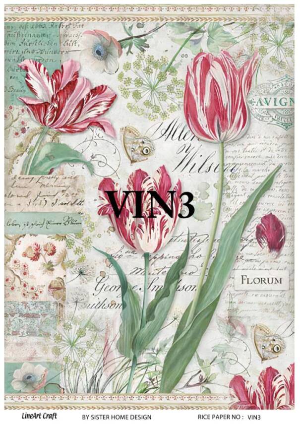 Lale Çiçek Desenli Pirinç Dekopaj Model : VIN3 - 1