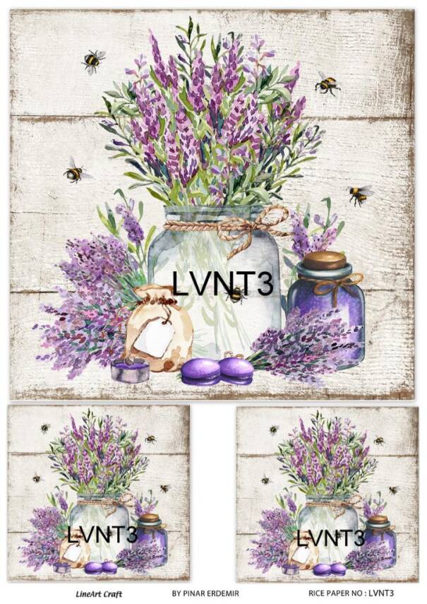 Lavanta Desenli Pirinç Dekopaj Model : LVNT03 - 1