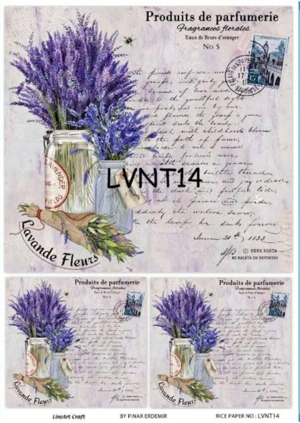 Lavanta Desenli Pirinç Dekopaj Model : LVNT14 - 1