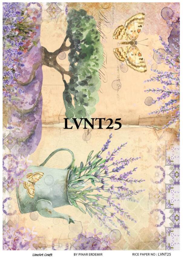 Lavanta Desenli Pirinç Dekopaj Model : LVNT25 - 1