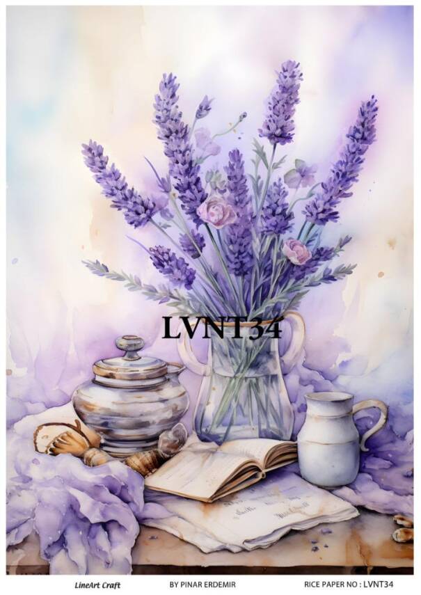 Lavanta Desenli Pirinç Dekopaj Model : LVNT34 - 1