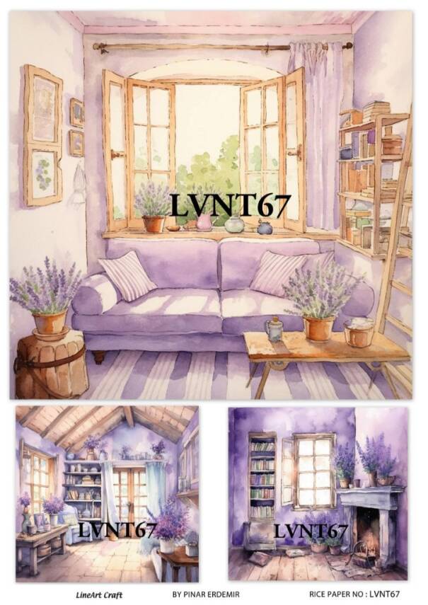 Lavanta Desenli Pirinç Dekopaj Model : LVNT67 - 1