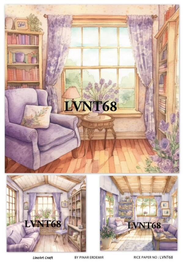 Lavanta Desenli Pirinç Dekopaj Model : LVNT68 - 1