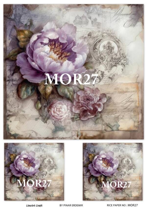 Lavanta Desenli Pirinç Dekopaj Model : MOR27 - 1