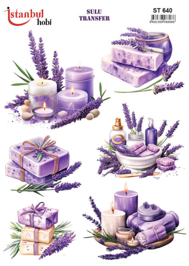 Lavanta Desenli Sulu Transfer Kağıdı STI-640 - 1