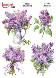 Lavanta Desenli Sulu Transfer Kağıdı STI-765 - Tual Hobi Craft İst