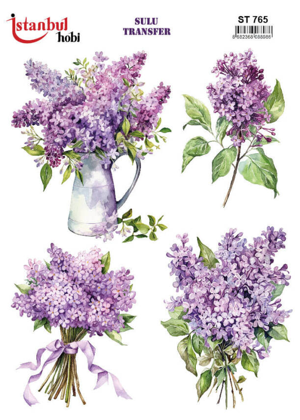 Lavanta Desenli Sulu Transfer Kağıdı STI-765 - 1