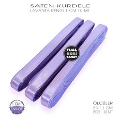 Lavanta Rengi Saten Kurdele (Genişlik 1 cm) 10 Metre - Tual Hobi Sanat