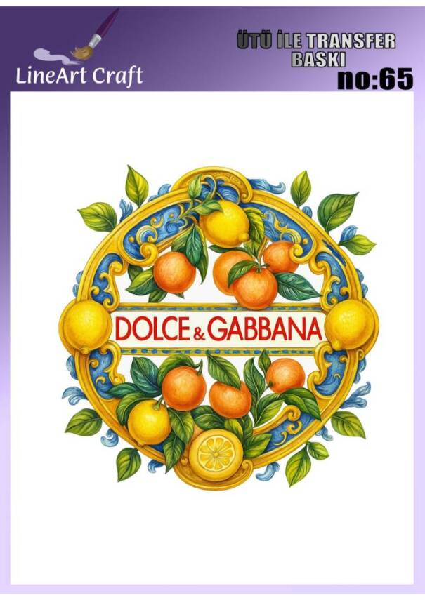 Limon Desenli Kumaş Transfer Kağıdı LNT-K065 (20x20 cm) - 1