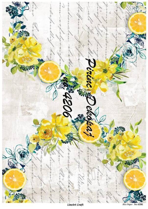 Limon Desenli Pirinç Dekopaj Model : 4206 - 1