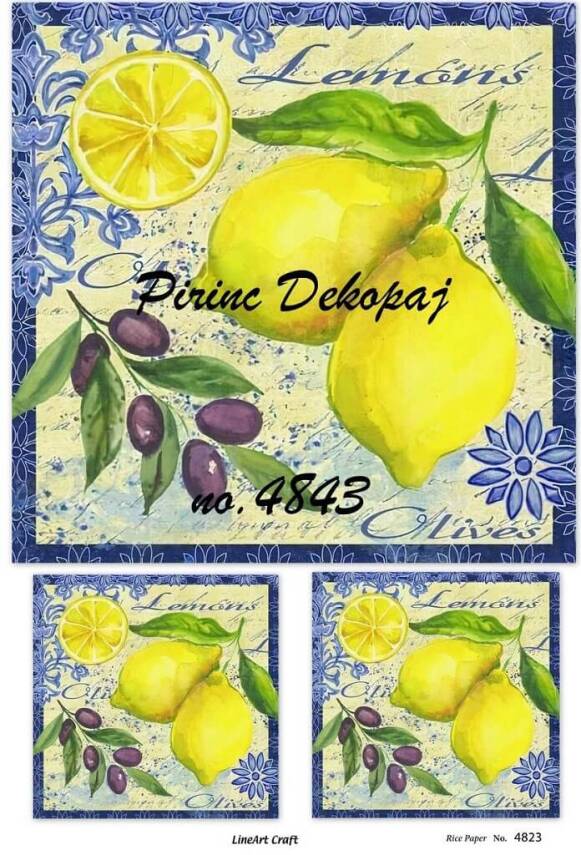 Limon Desenli Pirinç Dekopaj Model : 4843 - 1