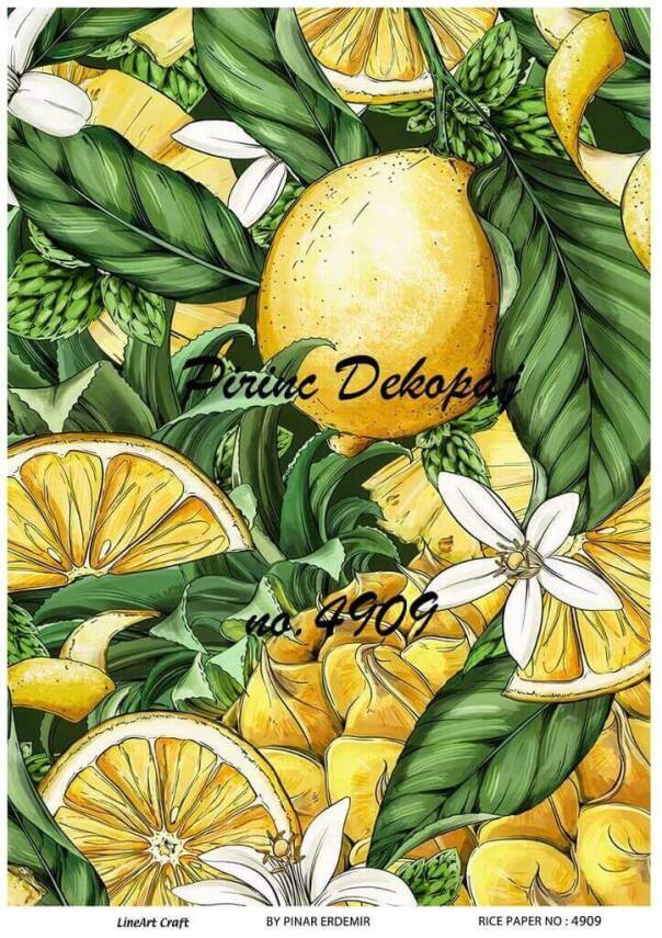Limon Desenli Pirinç Dekopaj Model : 4909 - 1