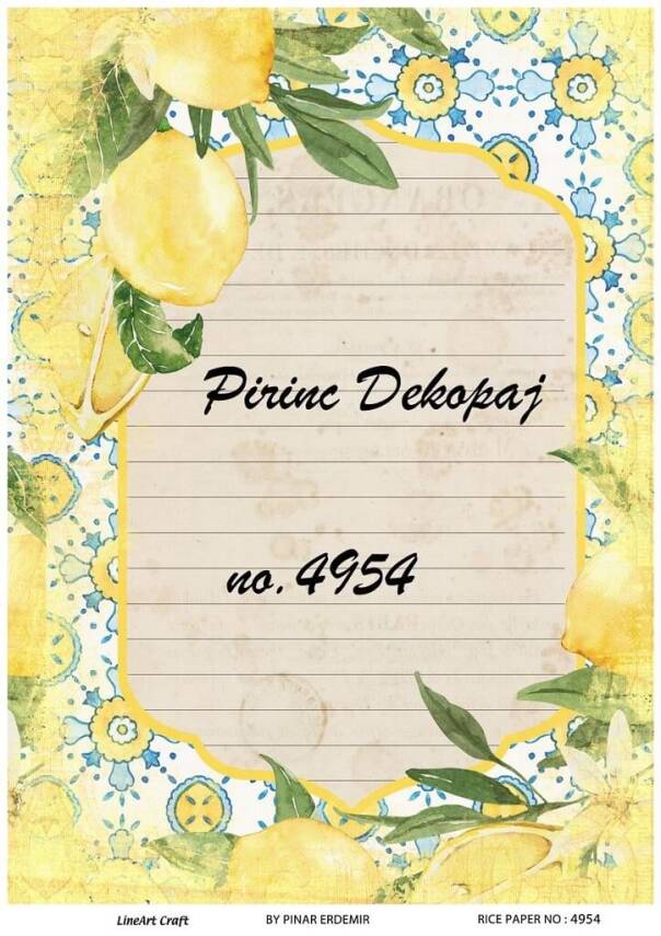 Limon Desenli Pirinç Dekopaj Model : 4954 - 1
